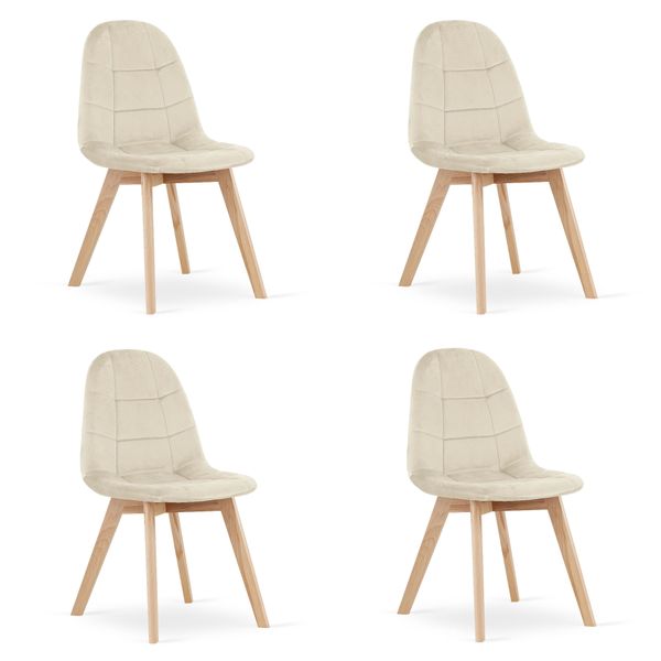 Krzesło BORA - beż aksamit x 4 zdjęcie 1