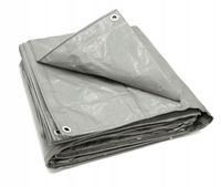 Plandeka gruba 4x5 wzmacniana wodoodporna UV 120g/m2 srebrna