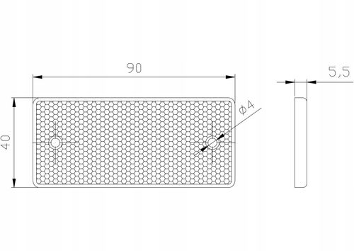 Odblask prostokątny POMARAŃCZOWY 90x40mm z dwoma otworami - DOB-034 Z na Arena.pl