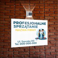 nadruk UV TABLICZKA reklamowa z lampą SZYLD dibond 40x30 SPRZĄTANIE