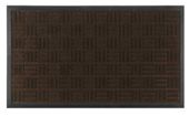 Wycieraczka podgumowana gumowa PCV poliester prostokątna 75 x 45 cm brązowa