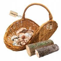 KOSZ WIKLINOWY NA DREWNO DO KOMINKA OWALNY JASNY KOSZYK WIKLINA Rozmiar M