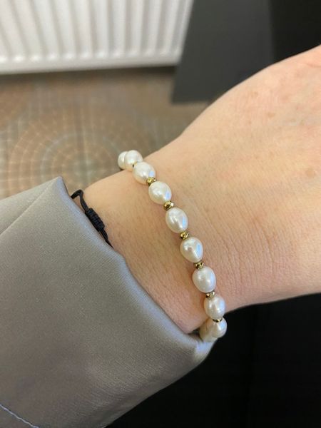 Bransoletka różaniec komunia perły naturalne zdjęcie 4