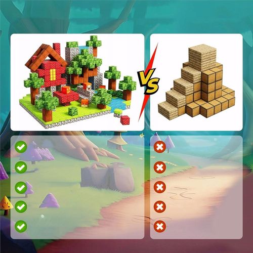 BUDOWANIE MAGNETYCZNE, 100 SZT. ELEMENTÓW MAGNETYCZNE KLOCKI KONSTRUKCYJNE na Arena.pl