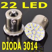 Żarówka diodowa BA15S 22 SMD3014 P21W zimna-W-wa