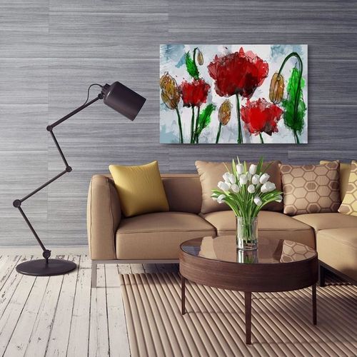 Obraz na płótnie - Canvas, Czerwone maki akwarela 40x30 na Arena.pl