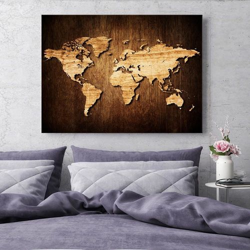 Deco Panel, Drewniana mapa świata 60x40 na Arena.pl