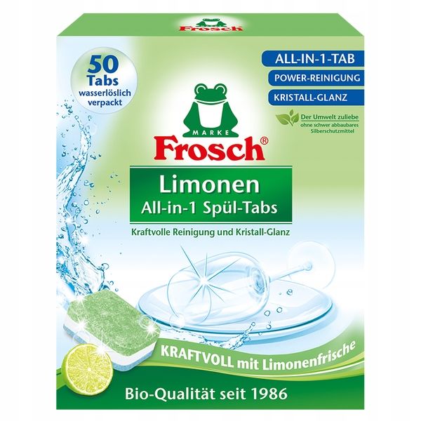 FROSCH Classic Lemon Tabletki do Zmywarki Skuteczne i Biodegradowalne x70 zdjęcie 2