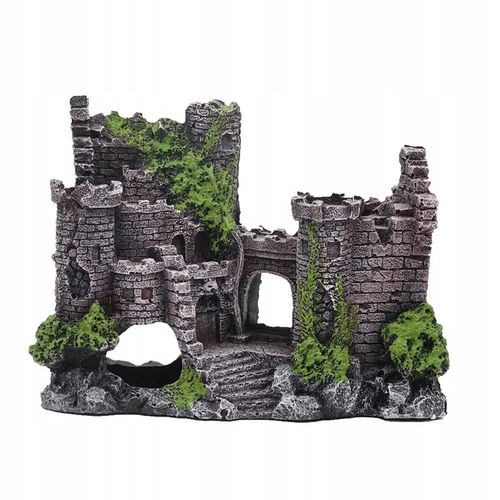 Ozdoba dekoracja ceramiczna do akwarium RUINY ZAMKU 20x9x15cm na Arena.pl