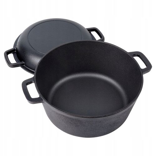 Garnek ŻELIWNY brytfanna brytfanka patelnia do pieczenia smażenia 2w1 na Arena.pl