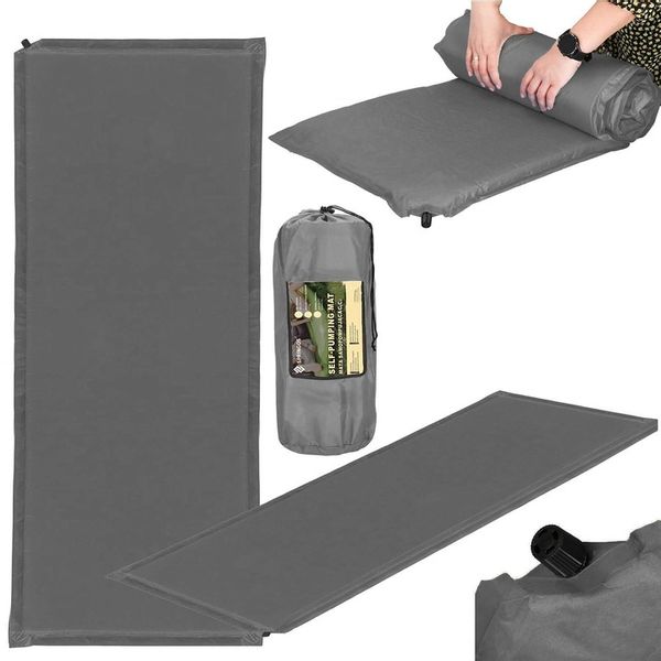 MATA SAMOPOMPUJĄCA KARIMATA 180x50cm MĘKKA SZARA GRUBA Z POKROWCEM MATERAC zdjęcie 5