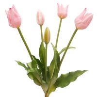 TULIPAN sztuczny TULIPANY SILIKONOWE BUKIET 5 sztuk RÓŻOWE
