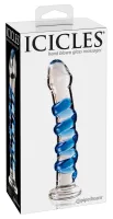 icicles model 24 szklana maszyna intymna zakrzywiona z wypustkami 18,5 cm