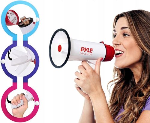 MEGAFON PYLE TYPU HORN PRZENOŚNY FUNKCJA SYRENY MOCNY BARDZO GŁOŚNY 108dB ! na Arena.pl