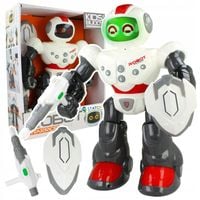 ROBOT INTERAKTYWNY zabawka CHODZĄCY chodzi MÓWI ŚWIATŁO STRZELA Z TARCZĄ