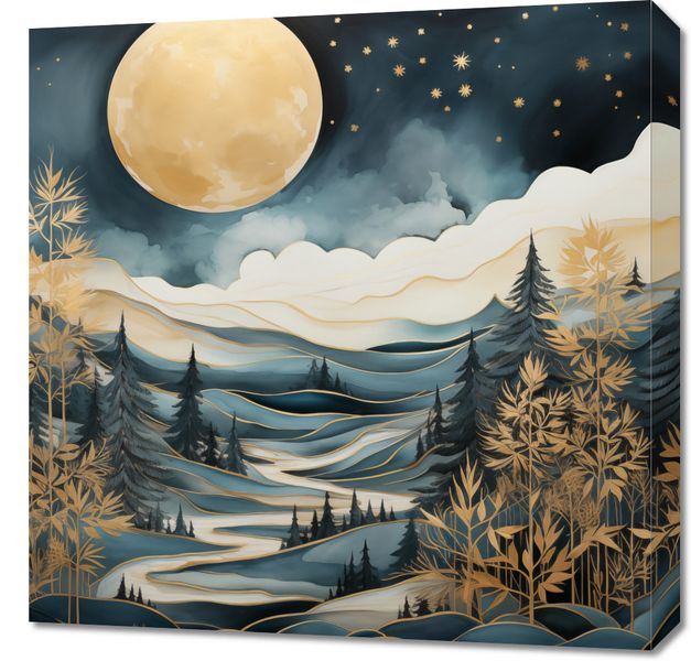 Obraz 60x60cm Szepty Nocnego Lasu zdjęcie 1