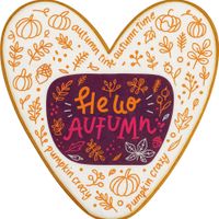 CIASTKO LUKROWANE HELLO AUTUMN ROZ.L SERCE JESIEŃ RĘCZNIE ROBIONE