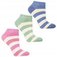 Skarpetki Stopki Damskie Skarpety Bawełniane Urocze Paski MORAJ 3PARY 35-38