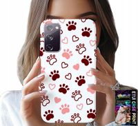 ETUI DO SAMSUNG GALAXY S20 FE - PSIE ŁAPKI NA BIAŁYM TLE, PIES, KOT, MIŚ
