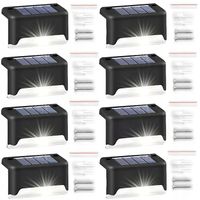 LAMPKI SOLARNE OGRODOWE SCHODOWE LED NA TARAS 8SZT Z CZUJNIKIEM ZMIERZCHU