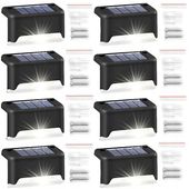 LAMPKI SOLARNE OGRODOWE SCHODOWE LED NA TARAS 8SZT Z CZUJNIKIEM