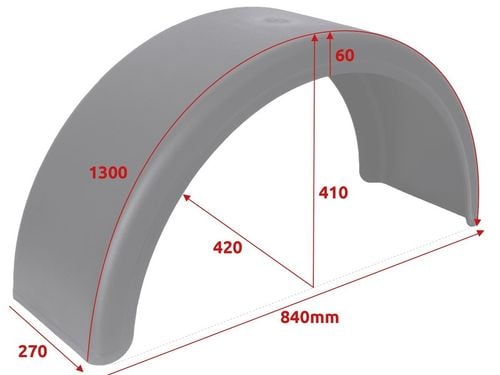 Błotnik półokrągły na pojedyncze koło tył 270/840 Domar Ducato Boxer Jumper na Arena.pl