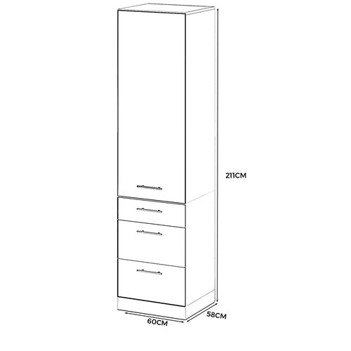 Słupek Kuchenny Stojący 60cm Szafka 3 Szuflady S60s3 Spremium Dąb Sonoma na Arena.pl