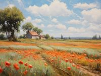 Plakat 80x60cm Szeptające Makowe Pola
