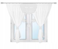 Firana dziecięca CHMURKA z zawieszkami lambrekin DELIKANTA z ażurem 300x150