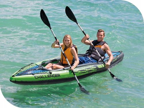 Kajak 2os. Challenger K2 Intex 68306 Pompka Wiosła Dwuosobowy MODEL 2024 na Arena.pl