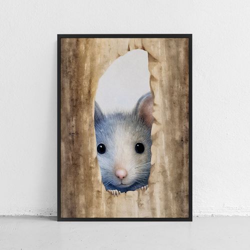 Plakat dla dziecka myszka mysz 61x91 cm w czarnej ramie na Arena.pl