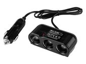 Rozgałęźnik Zapalniczki samochodowej 1xWTYK/3xGNIAZDO+kabel CS-32