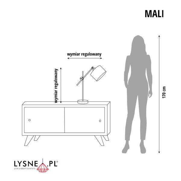 Lampka stołowa z regulacją kąta padania światła MALI zdjęcie 2