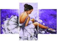 90X60CM OBRAZ OBRAZ BALETNICA GRANATOWYM TLE TRZY OBRAZY