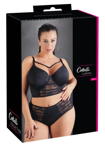 cottelli curves longline biustonosz czarny z koronką 90f na Arena.pl