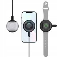 Ładowarka Indukcyjna - Magsafe - Qi - 15W + Kabel Usb 2M - Wr-3In1 - Czarna