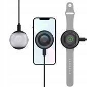 Ładowarka Indukcyjna - Magsafe - Qi - 15W + Kabel Usb 2M - Wr-3In1 - Czarna