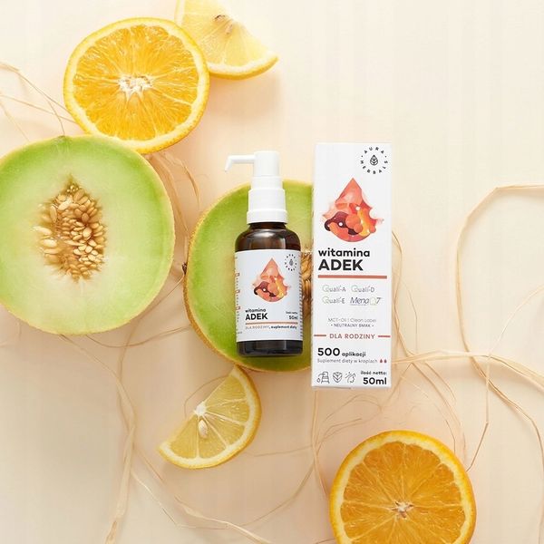 AURA HERBALS WITAMINA ADEK A+D3+E+K2 MK7 KROPLE zdjęcie 2