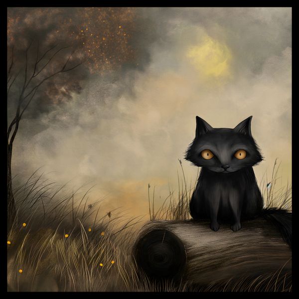 Plakat 60x60cm Czarny Kot zdjęcie 2