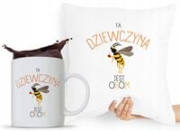 Zestaw Poduszka + Kubek Prezent Dla Dziewczyny Z Nadrukiem Ze Zdjęciem