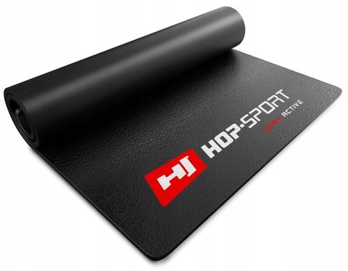 Mata wytrzymała pod sprzęt siłownie Hop-Sport 120 cm x 60 cm czarna PVC na Arena.pl