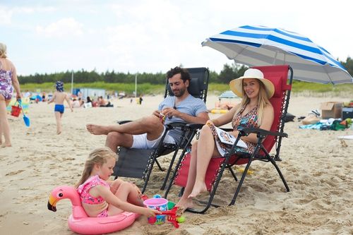 Parasol Plażowy Ogrodowy Łamany Filtr UV 50 + Pokrowiec Captain Mike na Arena.pl