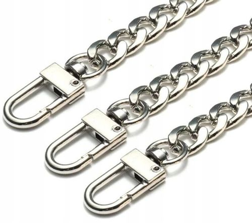 Pasek do torebki torby łańcuch długi Srebrny metal  F117_100CM_Srebrny na Arena.pl