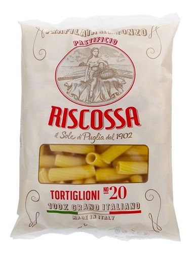 PASTIFICIO RISCOSSA Makaron Tortiglioni Rurki. Makaron z matrycy z brązu 500 g na Arena.pl