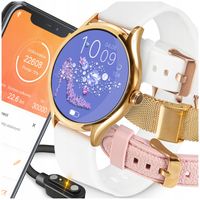 SMARTWATCH DAMSKI ZEGAREK PL MENU POWIADOMIENIA ROZMOWY SMART WATCH 3 PASKI