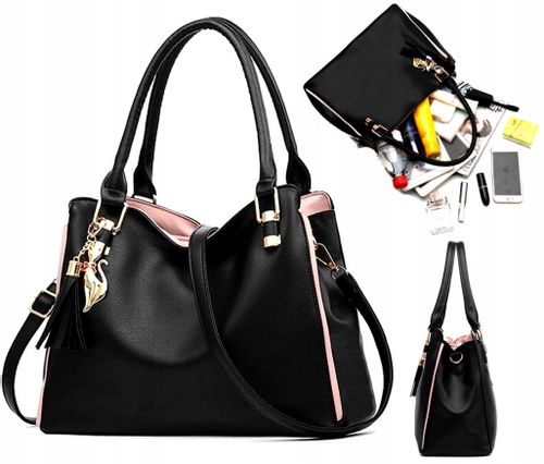 Skórzana Pojemna Torba Damska Miejska Torebka na Arena.pl