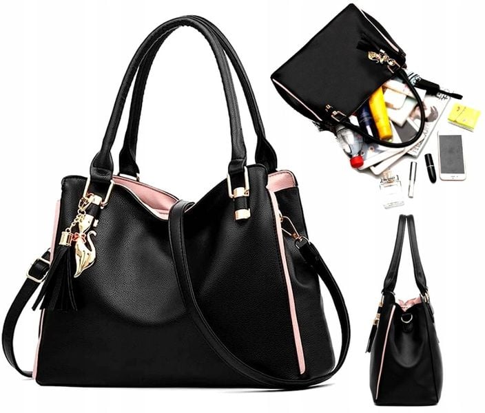 Skórzana Pojemna Torba Damska Miejska Torebka zdjęcie 4