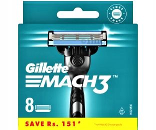 Gillette Mach 3 Wkłady Ostrza Do Maszynki 8 sztuk w Pudełku Oryginalne na Arena.pl
