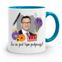 Kubek Błękitny Politycy Premier Mateusz Morawiecki Z Nadrukiem Ze Zdjęciem