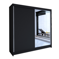 SZAFA PRZESUWNA TALIN I z lustrem 180 Garderoba - CZARNY